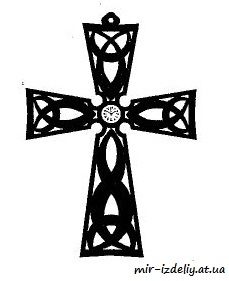 Брелок крест из фанеры
