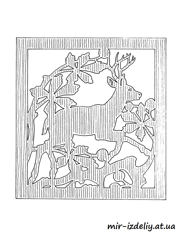 Эмблема оленя из фанеры