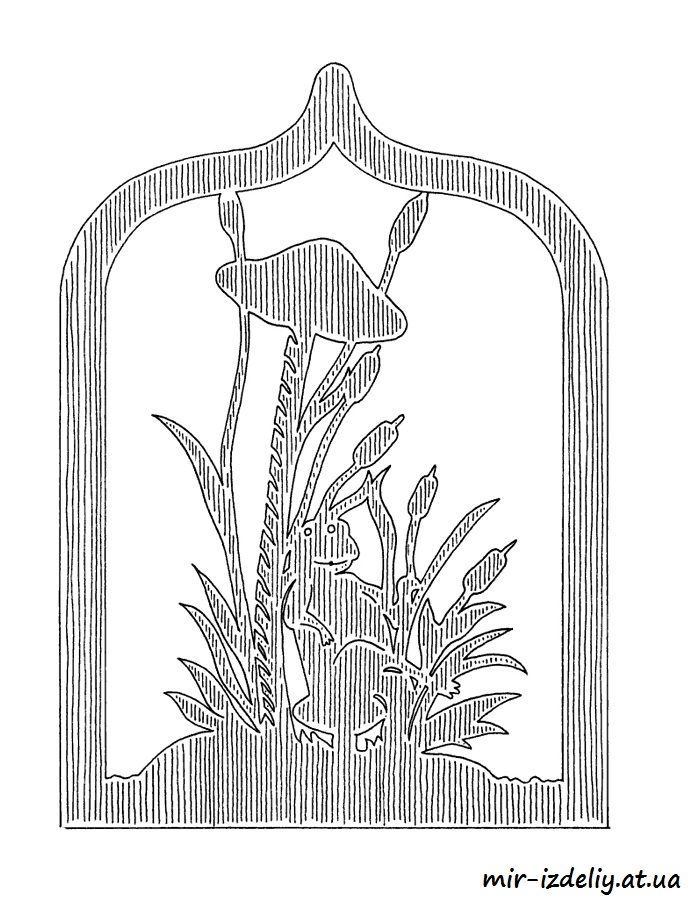 Эмблема лягушка в пруду из фанеры