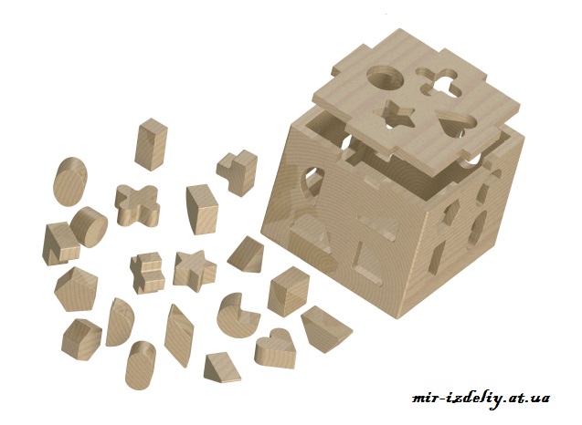 Фасонный кубик-головоломка из фанеры