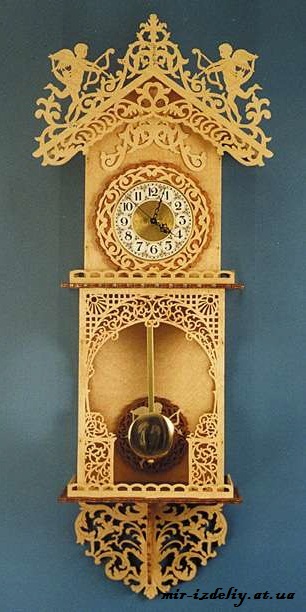 Часы амур из фанеры