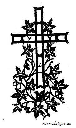 Брелок витой крест из фанеры