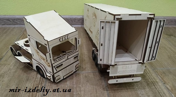 Игрушечный грузовик scania r580 из фанеры