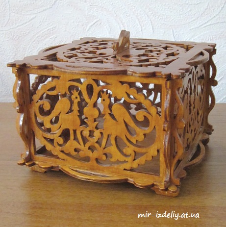 Шкатулка певчие птицы из фанеры