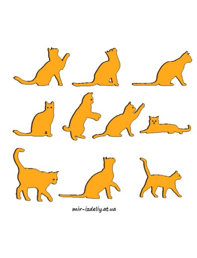 Силуэты кошек из фанеры